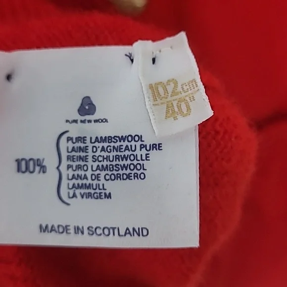 The Scotch House Red Cardigan Sweater 100% Wool Size L - Picture 6 of 9